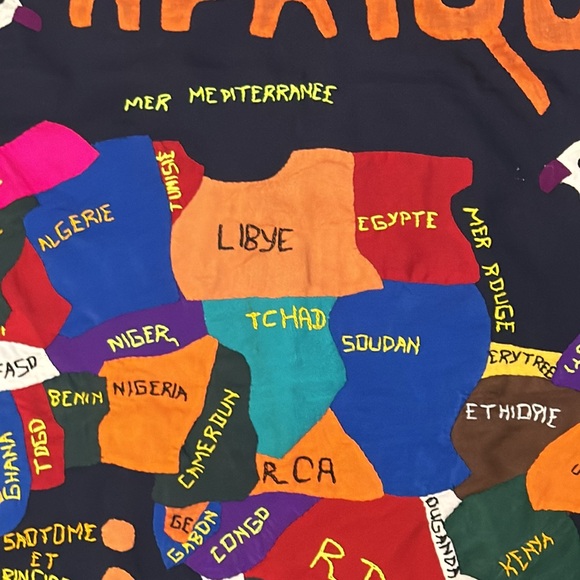 African Patchwork Map Wall Tapestry - Picture 6 of 17